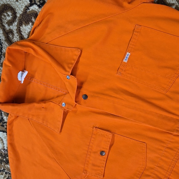 Vintage Orange Boiler Suit Hunting Jumpsuit Retro Utility Workwear Canvas Denim - Picture 7 of 16